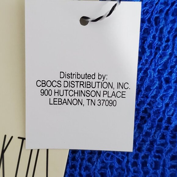 Kaktus Blue Loose Knit Stretchy Open Front Cardigan Shrug NEW NWT Size XXL - Picture 13 of 15